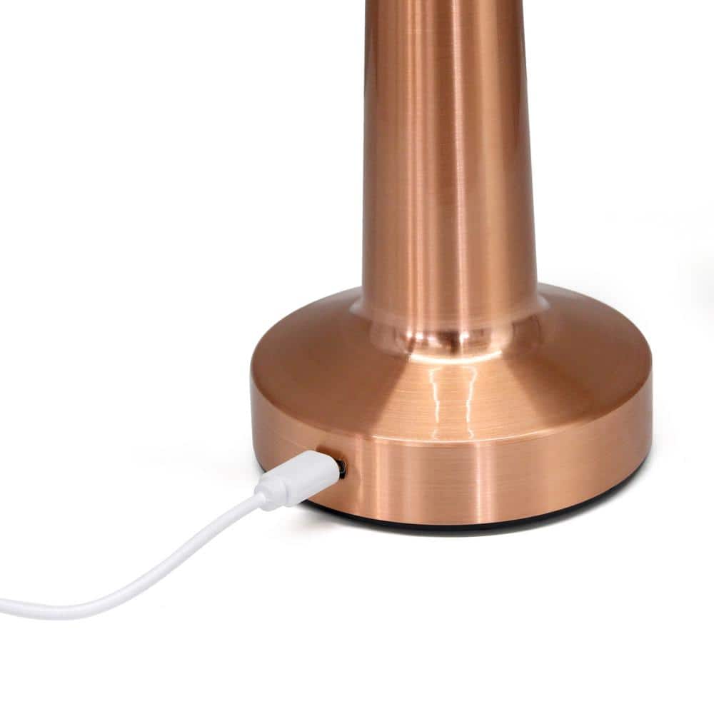 Copper 8.5" Cordless Touch Sensor Saucer Desk Lamp