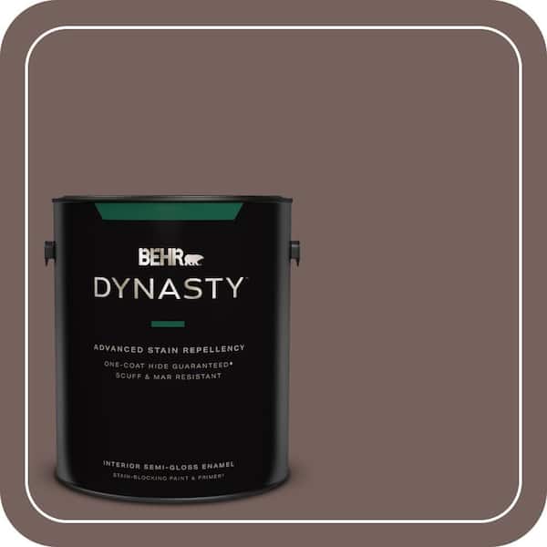 BEHR DYNASTY 1 gal. #730B-6 Sweet Truffle Semi-Gloss Enamel Interior Stain-Blocking Paint & Primer