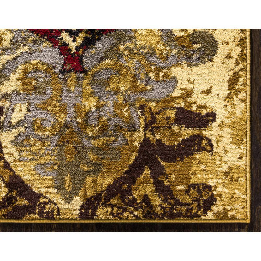 Braided Geometric Blue and Beige 5' x 8' Synthetic Indoor Rug
