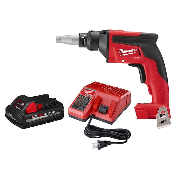 Milwaukee M18 FUEL 18V Lithium-Ion Brushless Cordless Drywall Screw Gun W/ 3.0Ah Battery and Charger