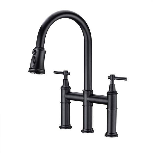 Utopia 4niture Luke Doublehandle Pull Down Spray Kitchen Faucet with