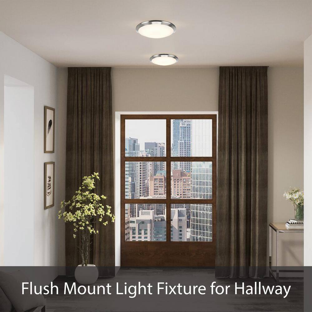 Brushed Nickel 16" Wire Shade Flush Mount Ceiling Light