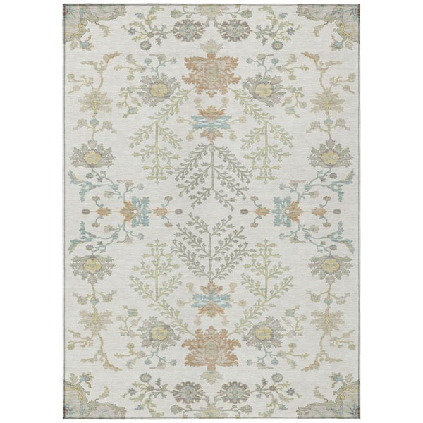 Chantille Machine Washable Indoor/Outdoor Abstract ACN2676 Ivory 5 ft. x 7 ft. 6 in. Area Rug