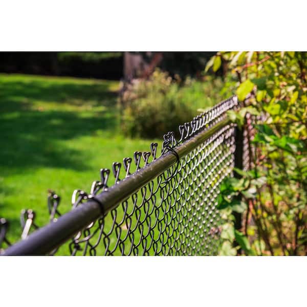 Everbilt - 42 in. x 48 in. Galvanized Steel Chain Link Fence Black Metal Gate