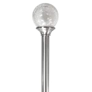 36 in. - 66 in. Single Curtain Rod in Brushed Nickel with Crackle Glass Sphere Finial