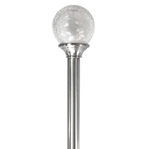 Home Decorators Collection 36 in. - 66 in. Single Curtain Rod in Brushed Nickel with Crackle Glass Sphere Finial
