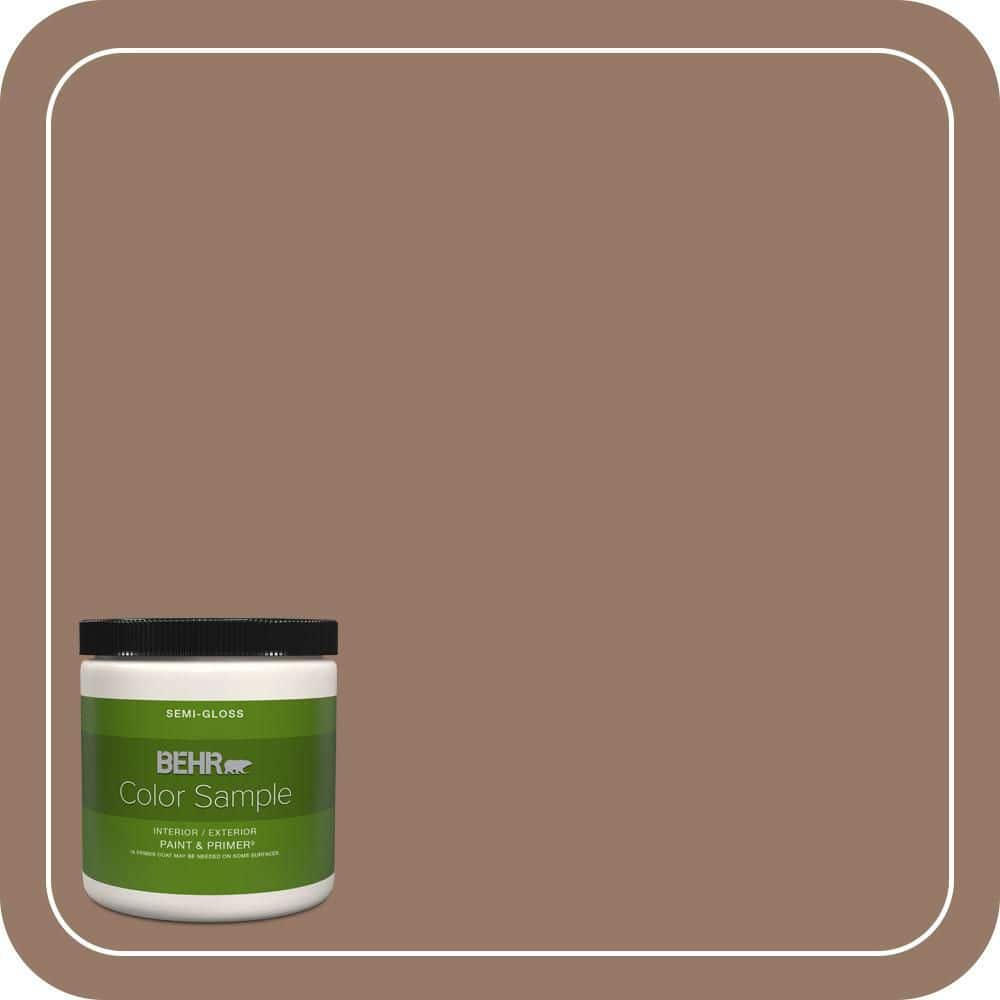 BEHR PREMIUM PLUS 8 oz. #BXC-73 True Walnut Semi-Gloss Interior