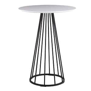 Canary 27 in. Round White Wood & Black Steel Counter Table (Seats 2)