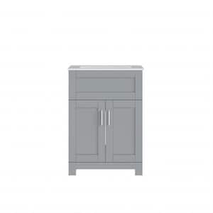 24 in. x 18 in. x 34 in. Utility MDF Bathroom Vanity Drop-in Laundry Sinks with Cabinet, Gray