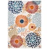 Safavieh Cabana Collection Tappeto Indoor/Outdoor 9'x12' – Motivo Floreale, Antimacchia E UV, Colore Crema/Rosso
