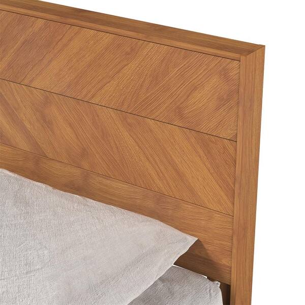 GALANO Weiss Clara Amber Walnut Brown Queen Platform Bed GALANO Weiss Clara Amber Walnut Brown Queen Platform Bed