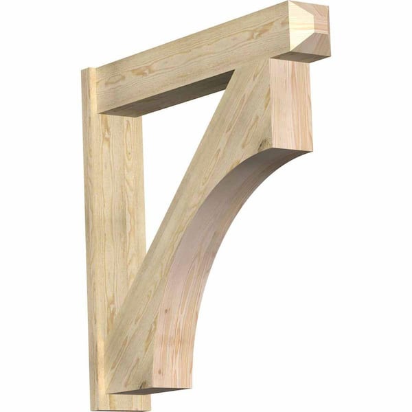 Ekena Millwork 8 in. x 44 in. x 44 in. Douglas Fir Westlake Craftsman Rough Sawn Outlooker