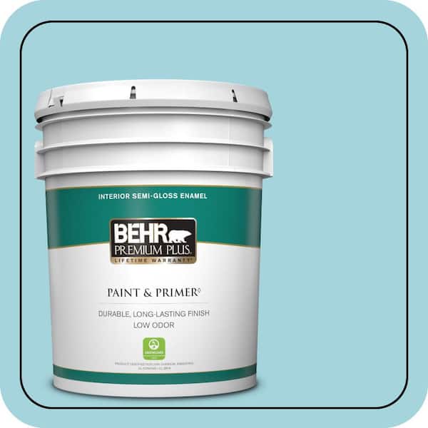 BEHR PREMIUM PLUS 5 gal. #M470-3 Midwinter Mist Semi-Gloss Enamel Low Odor Interior Paint & Primer
