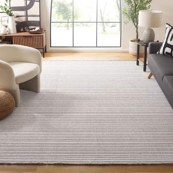 Camden 8 ft. x 10 ft. Gray Striped High-Low Area Rug