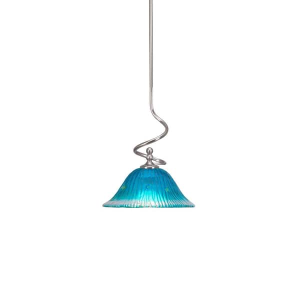 Unbranded Royale 100 W 1-Light Brushed Nickel Standard Mini Pendant Light with Glass Shade