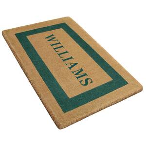 Single Picture Frame Green 30 in. x 48 in. Heavy Duty Coir Personalized Door Mat