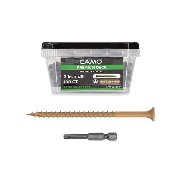 CAMO 2 in. #8 Tan Star Drive Exterior Bugle Head Wood Deck Screws (100-Count)