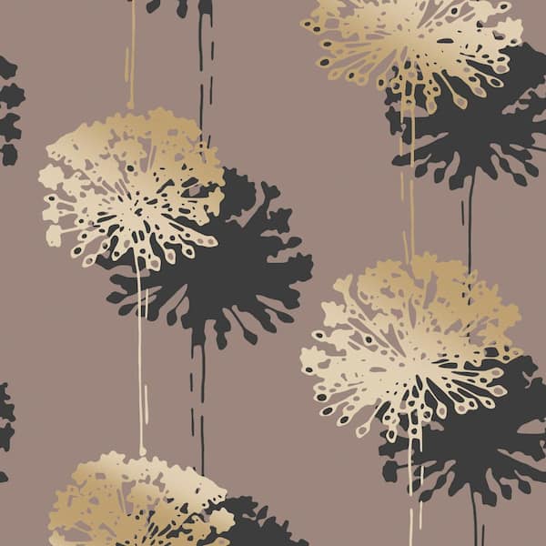 Sandudd Hamsun Light Brown Dandelion Paper Strippable Wallpaper (Covers 56.4 sq. ft.)