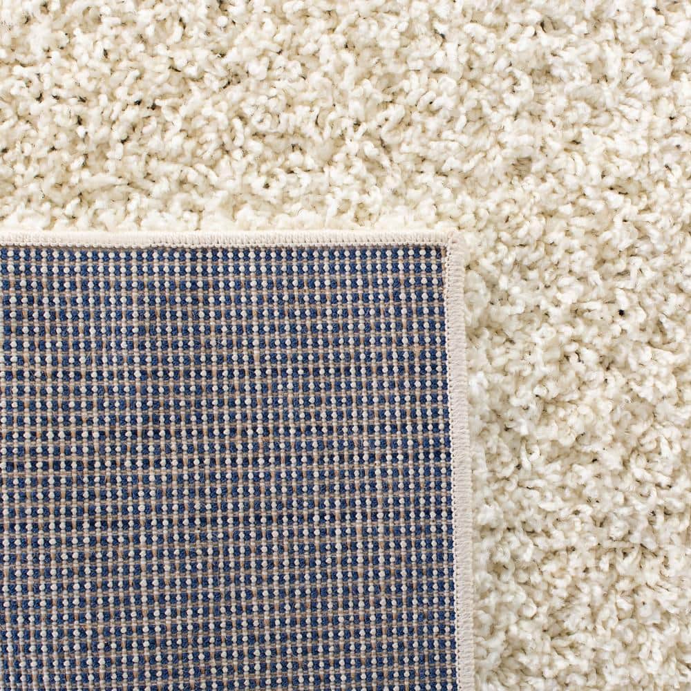Ivory Bliss 4' x 6' Hand-Knotted Synthetic Shag Area Rug