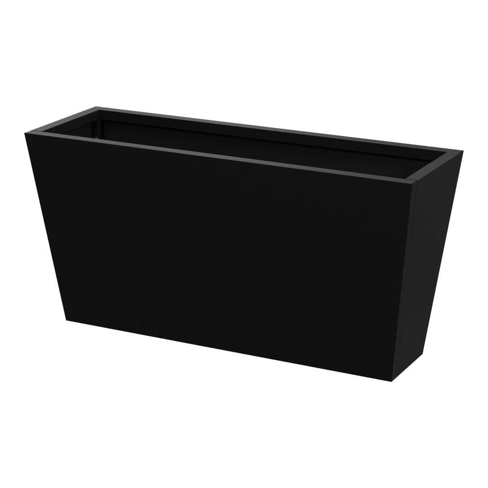15 in. H x 31 in. W Black Metal Planter Box with Drainage Hole Modern Garden Yard Outdoor Planters for Patio price history on PriceWatchPro