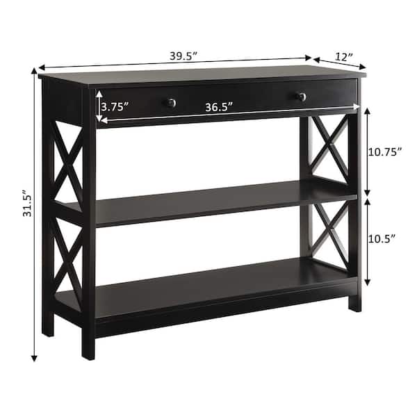 Convenience Concepts Oxford 1-Drawer Console Table Black 