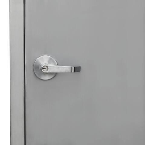 Unbranded - 36 in. x 80 in. Gray Right-Hand 6-Panel Security Steel Prehung Commercial Door with Welded Frame