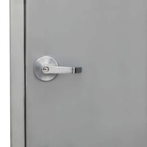 Unbranded - 36 in. x 84 in. Gray Right-Hand 6-Panel Security Steel Prehung Commercial Door with Welded Frame
