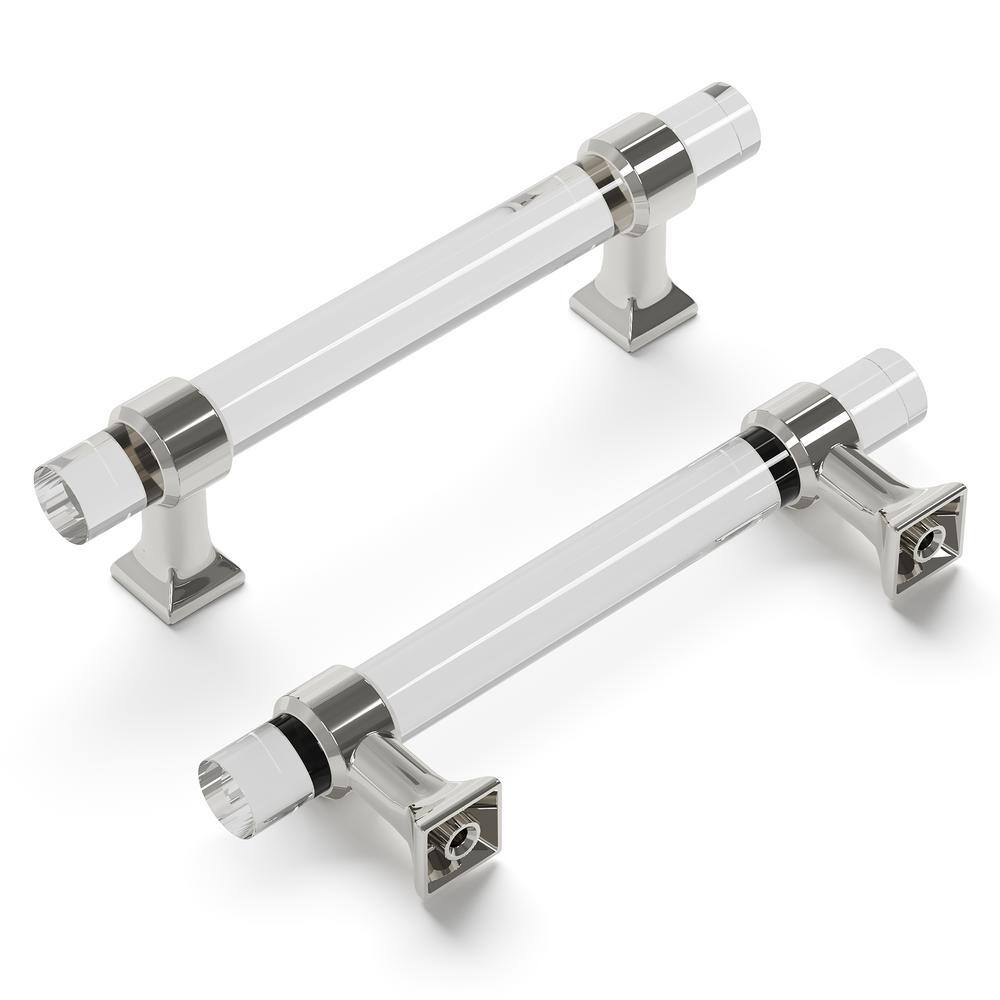 Crystal Palace Polished Nickel and Acrylic Cabinet Pulls