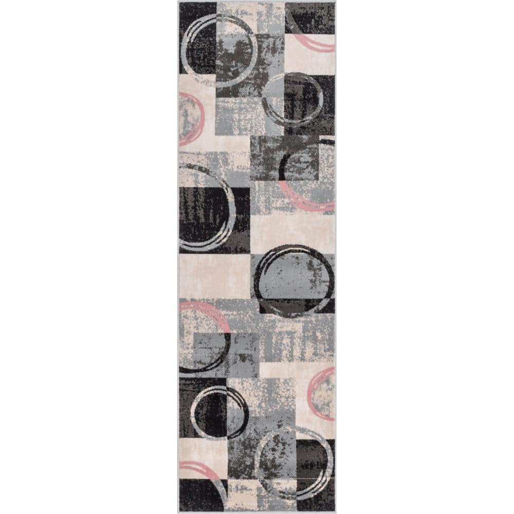 Well Woven Barclay Shai Modern Geometric Grey Blush 2 ft. 3 in. x 7 ft