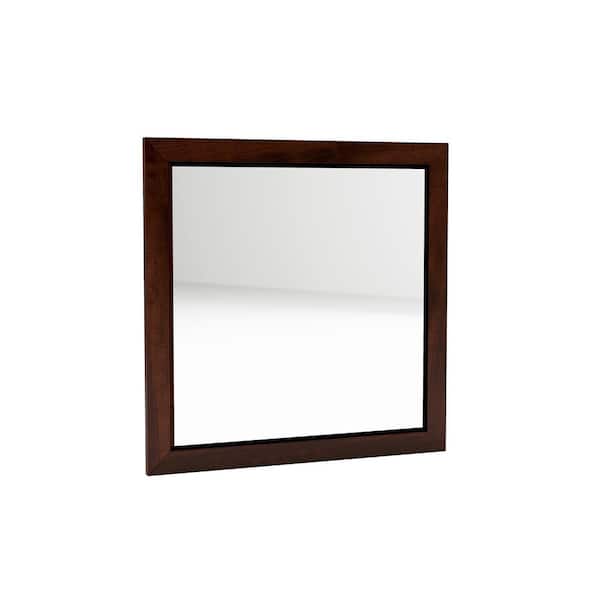 Furniture of America Alarcon 38.25 in. H x 38.13 in. W Classic Rectangle Framed Cherry Vanity Mirror