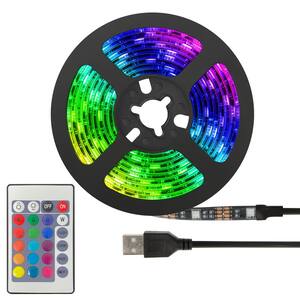USB 6.5 ft. L LED Multi-Color Multi-White Under Cabinet Light with Included IR Remote and Color Changing Modes (2-Pack)