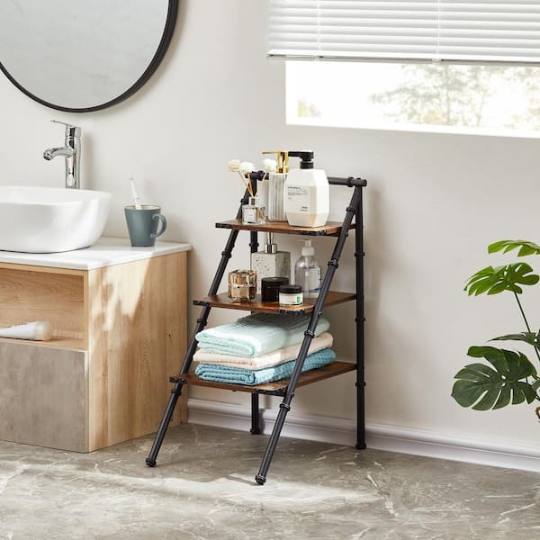 Bathroom Shelf for Small Space, Rustic Brown