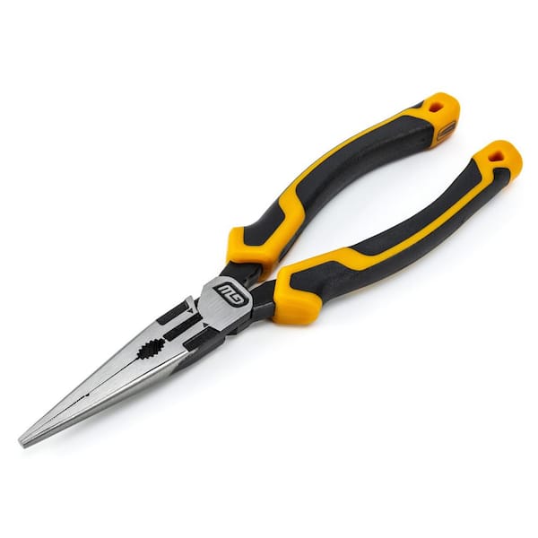 GEARWRENCH 8 in. PITBULL Dual Material Long Nose Pliers