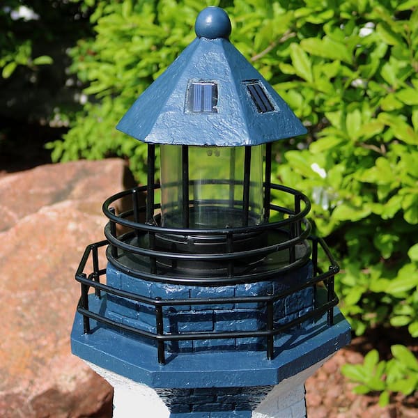 Sunnydaze Decor 36 In Blue Vertical, Home Depot Garden Lighthouse