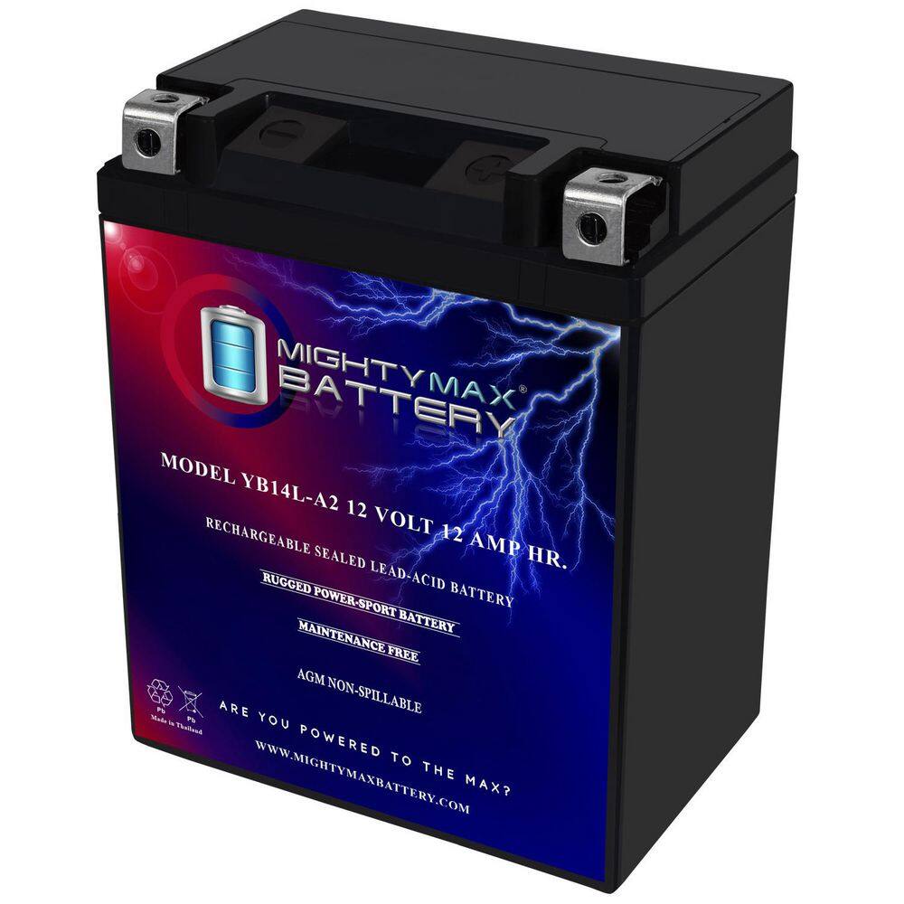 MIGHTY MAX BATTERY YB14L-A2 12-Volt 12Ah Battery Replaces Yamaha