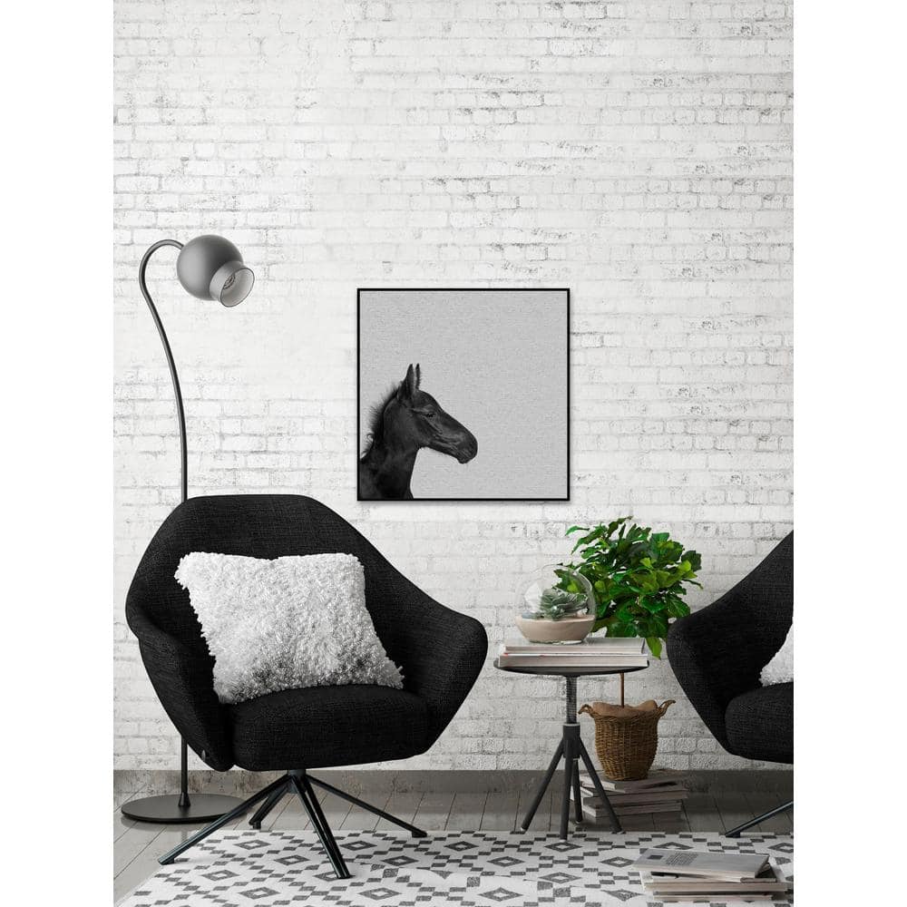 12 in. H x 12 in. W Black Horse IV by Marmont Hill Framed Canvas Wall 