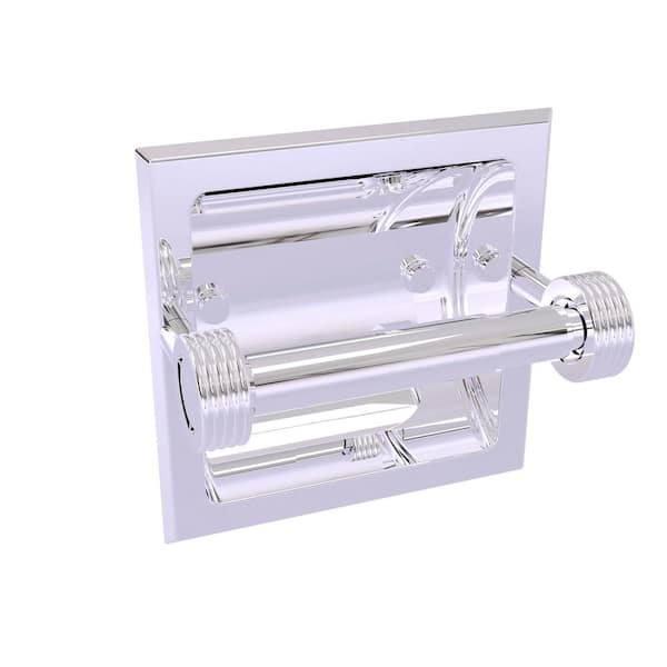 Allied Brass Continental Collection Recessed Toilet Paper Holder in Polished Chrome with Groovy Accents