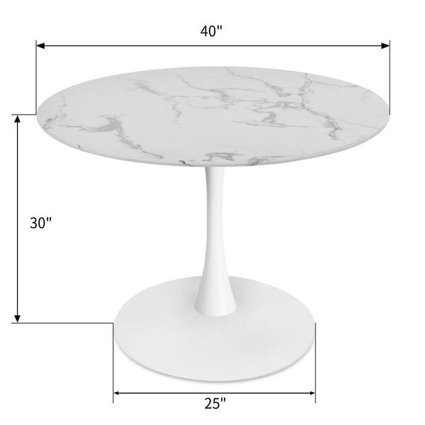 90cm round white table