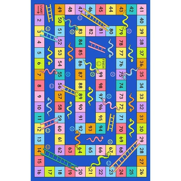 LA Rug Fun Time Snakes and Ladders Multi Colored 3 ft. x 5 ft. Area Rug