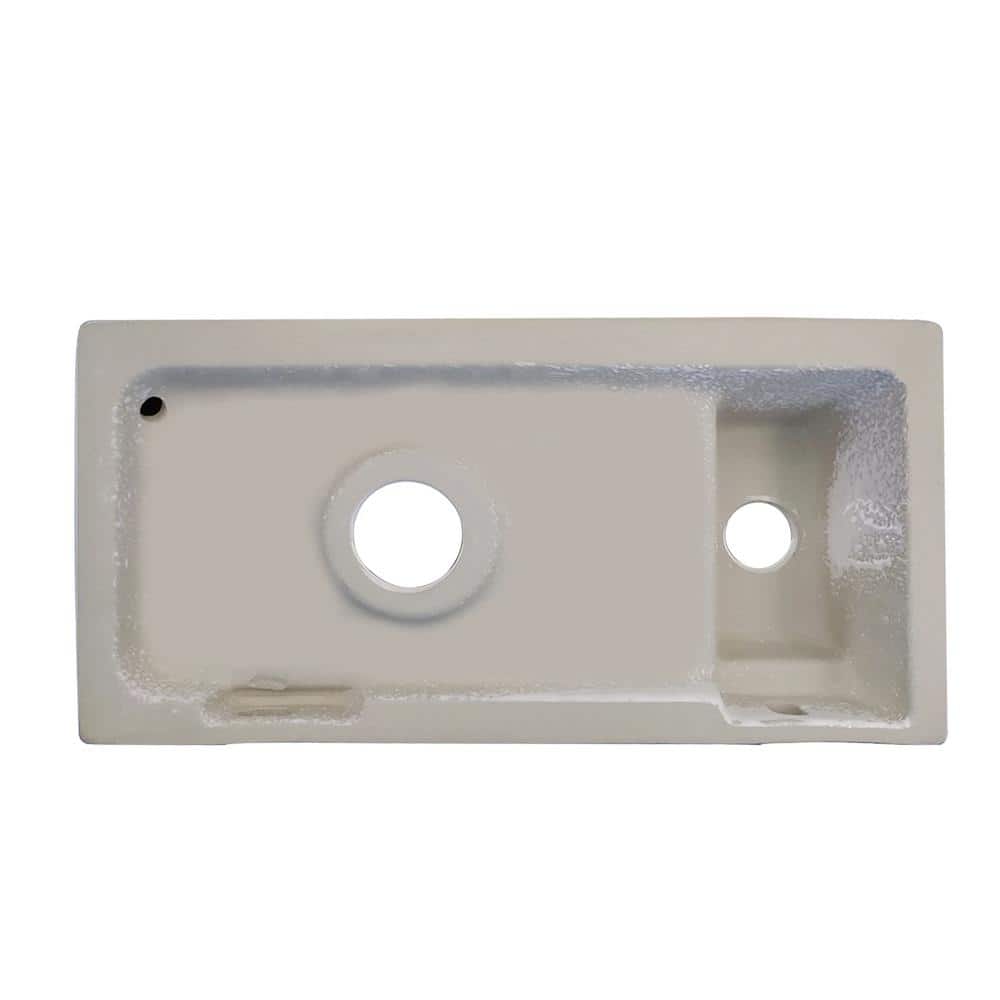 White Ceramic Rectangular Wall Mount Bathroom Sink