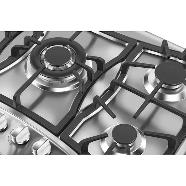 30 Inch Empava 30 in Gas Stove Cooktop 5 Italy Sabaf Burners US & Canada CSA Certified in Stainless Steel
