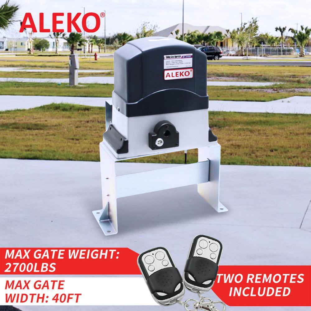 ALEKO AC2700 Heavy-Duty Sliding Gate Opener Kit with Remote Control