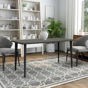 Maganda 60 in. Rectangle Gray and Black Wood Dining Table (Seats 6)