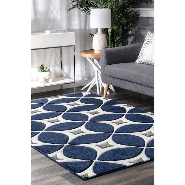 Gabriela Contemporary Navy 4 ft. x 6 ft. Area Rug