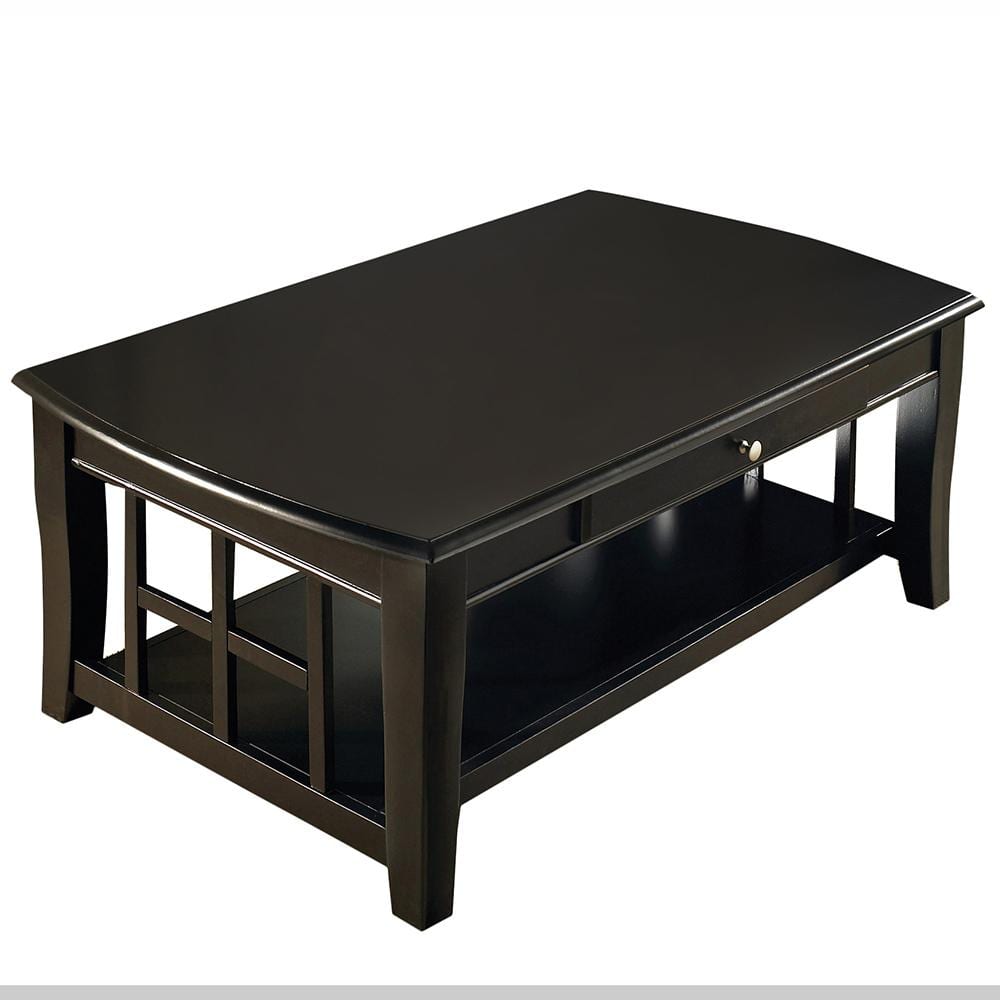 UPC 635178017361 product image for Cassidy 50 in. Ebony Large Rectangle Wood Coffee Table with Shelf | upcitemdb.com