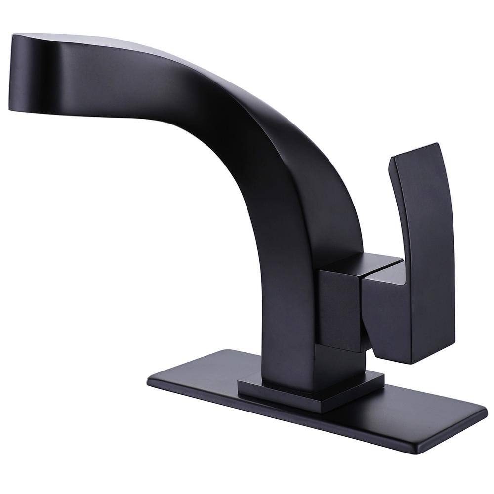 WELLFOR Single Handle Single Hole Bathroom Faucet with Deckplate