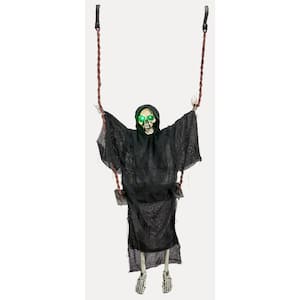 70 in. Hanging Animated Dressed Skeleton on Swing