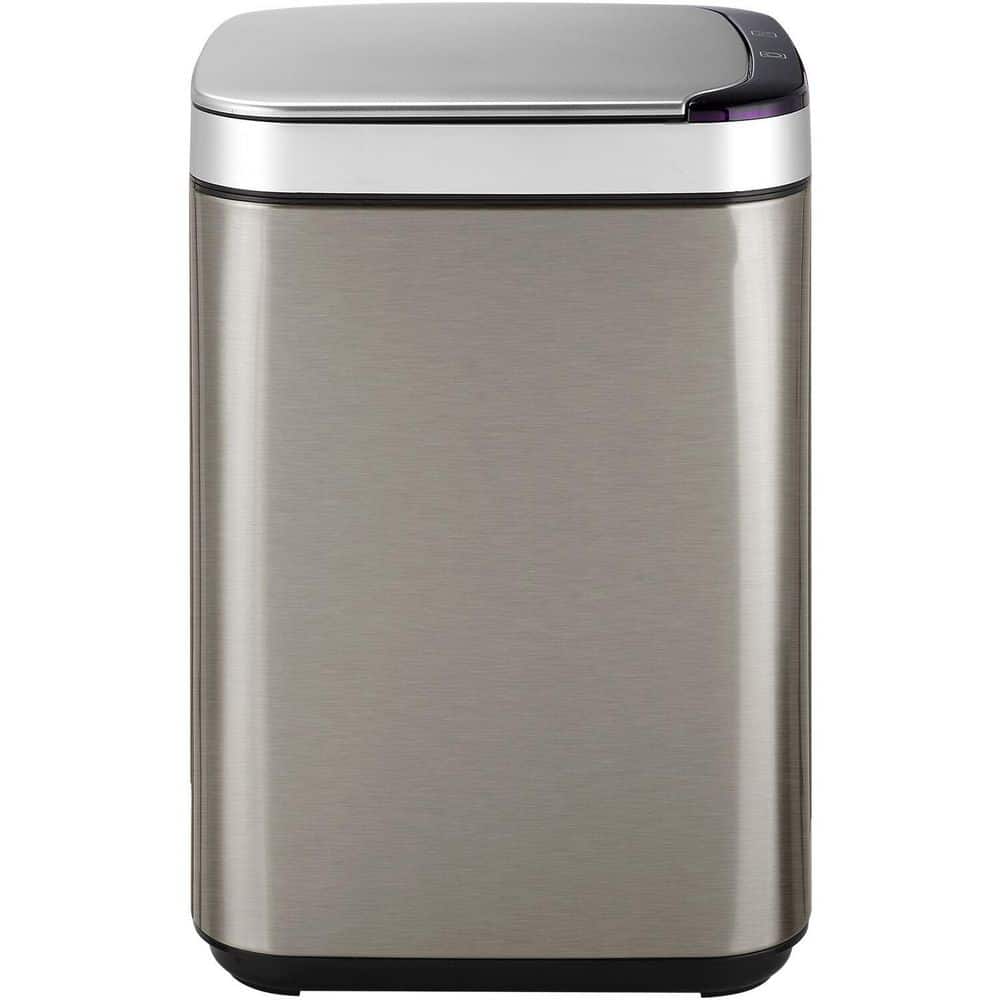Hanover 10-Liter Stainless Steel Touchless Trash Can with Sensor Lid