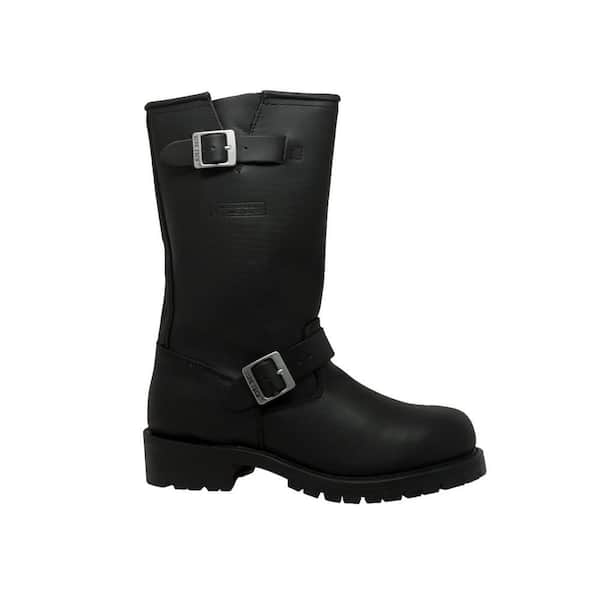 RideTecs Men's Wide 12 Black Full-Grain Oiled Leather Engineer RideTecs Men's Wide 12 Black Full-Grain Oiled Leather Engineer