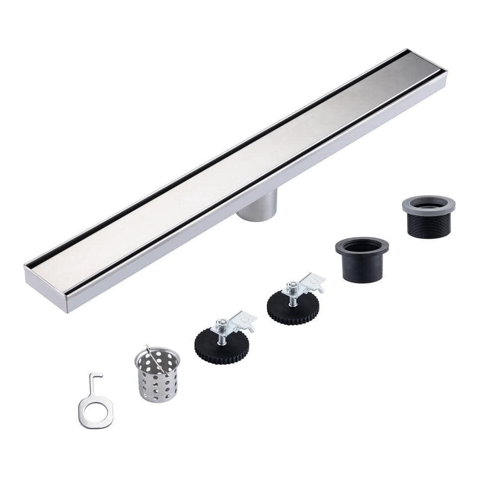 24 in. Linear Grid Shower Drain in Brushed Nickel price history on PriceWatchPro